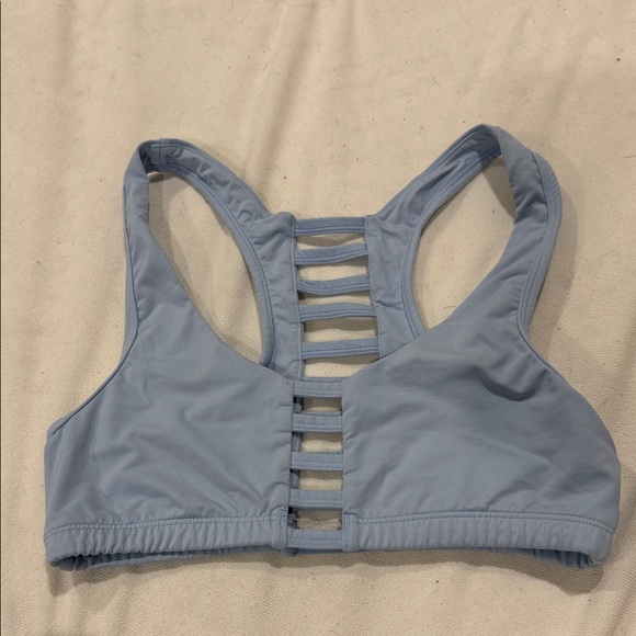 PINK Victoria's Secret Slate Blue Strappy Sports Bra - Picture 1 of 3